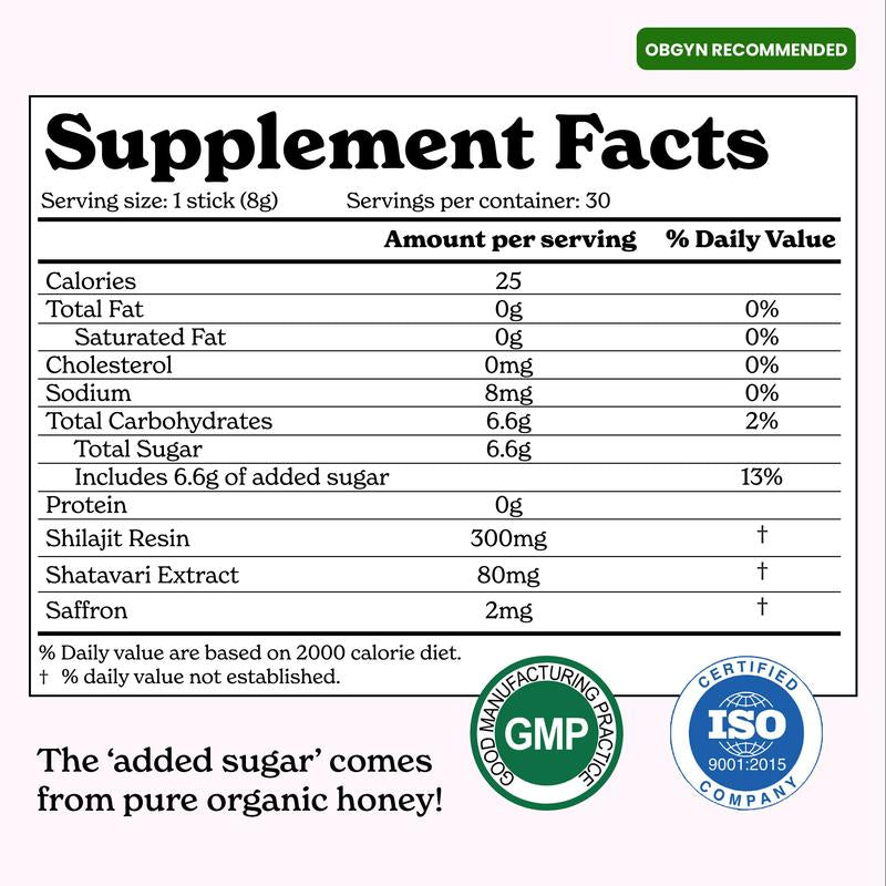 SHE-LAJIT - Women Multi-Mineral Honey Sticks