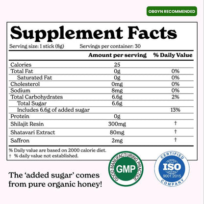 SHE-LAJIT - Women Multi-Mineral Honey Sticks